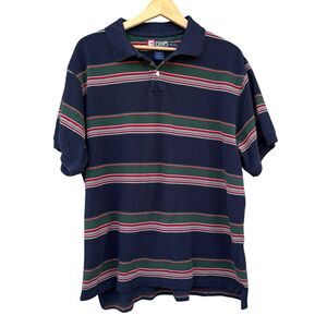 Vintage Chaps Ralph Lauren Men’s Mesh Striped Polo Size XXL Navy Green Red